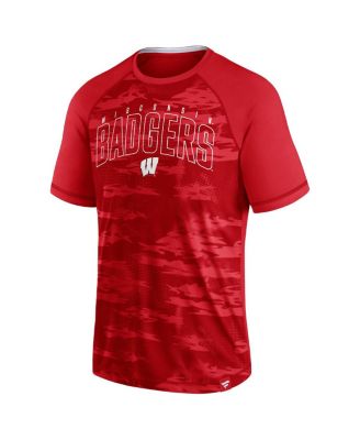 Men's Red Wisconsin Badgers Arch Outline Raglan T-shirt
