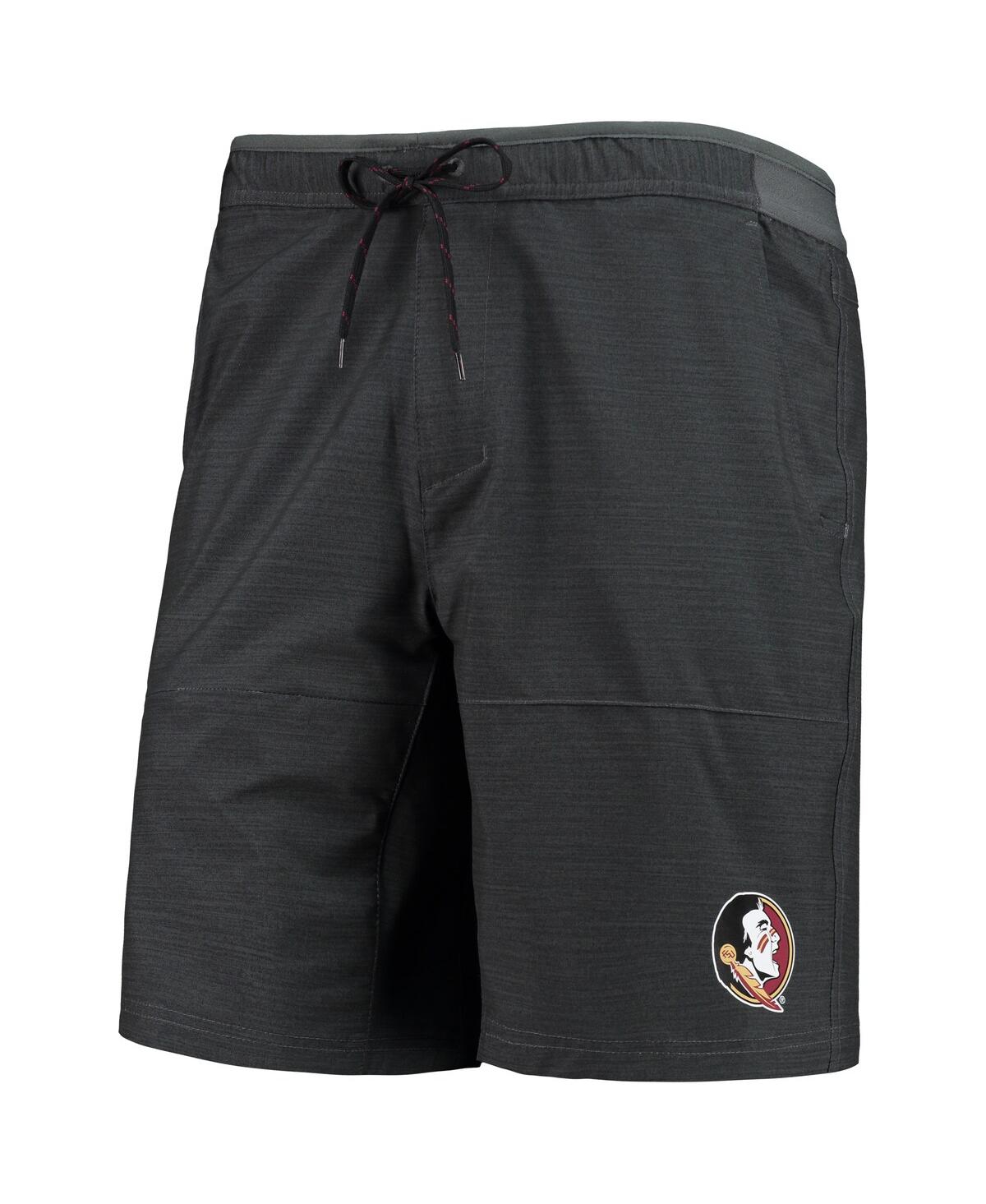 COLUMBIA MEN'S COLUMBIA HEATHERED CHARCOAL FLORIDA STATE SEMINOLES TWISTED CREEK OMNI-SHIELD SHORTS 