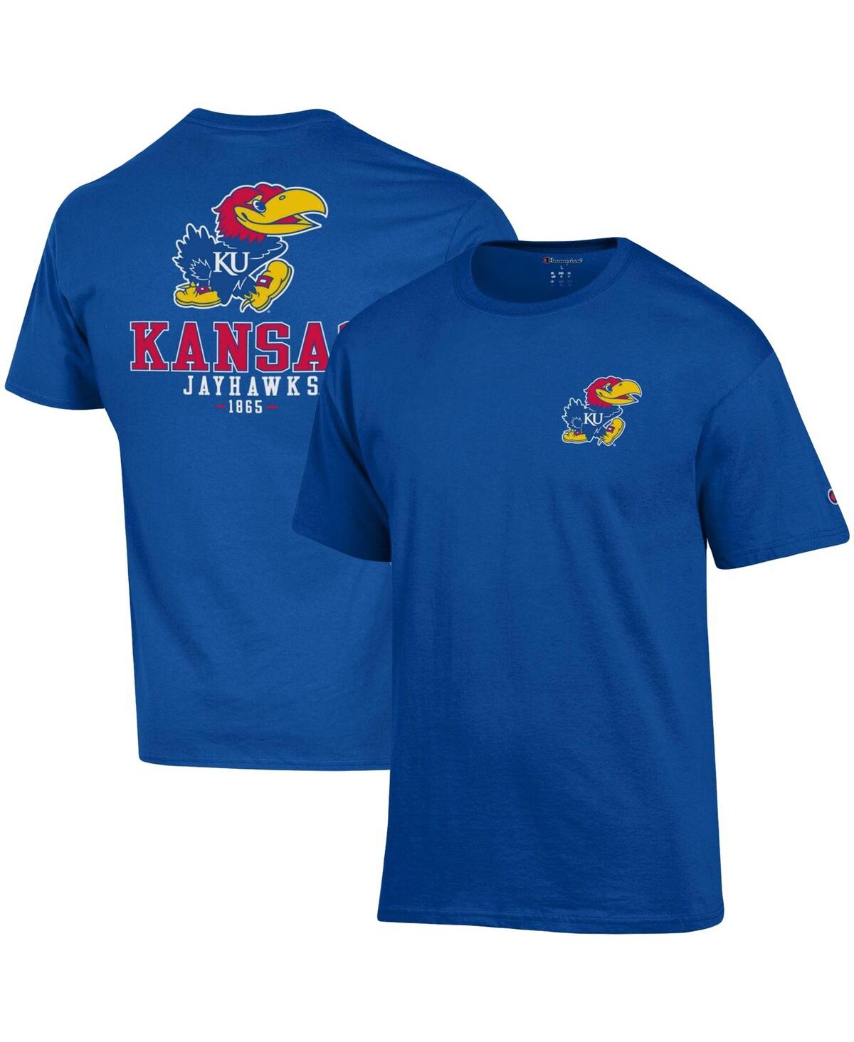 Men's ChampionKansas Jayhawks Stack 2-Hit T-shirt - Royal