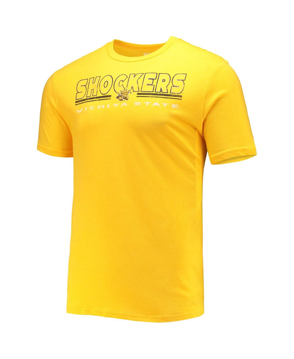 Concepts Sport Men's  Heathered Charcoal, Yellow Wichita State Shockers Meter T-shirt And Pants Sleep In Heathered Charcoal,yellow