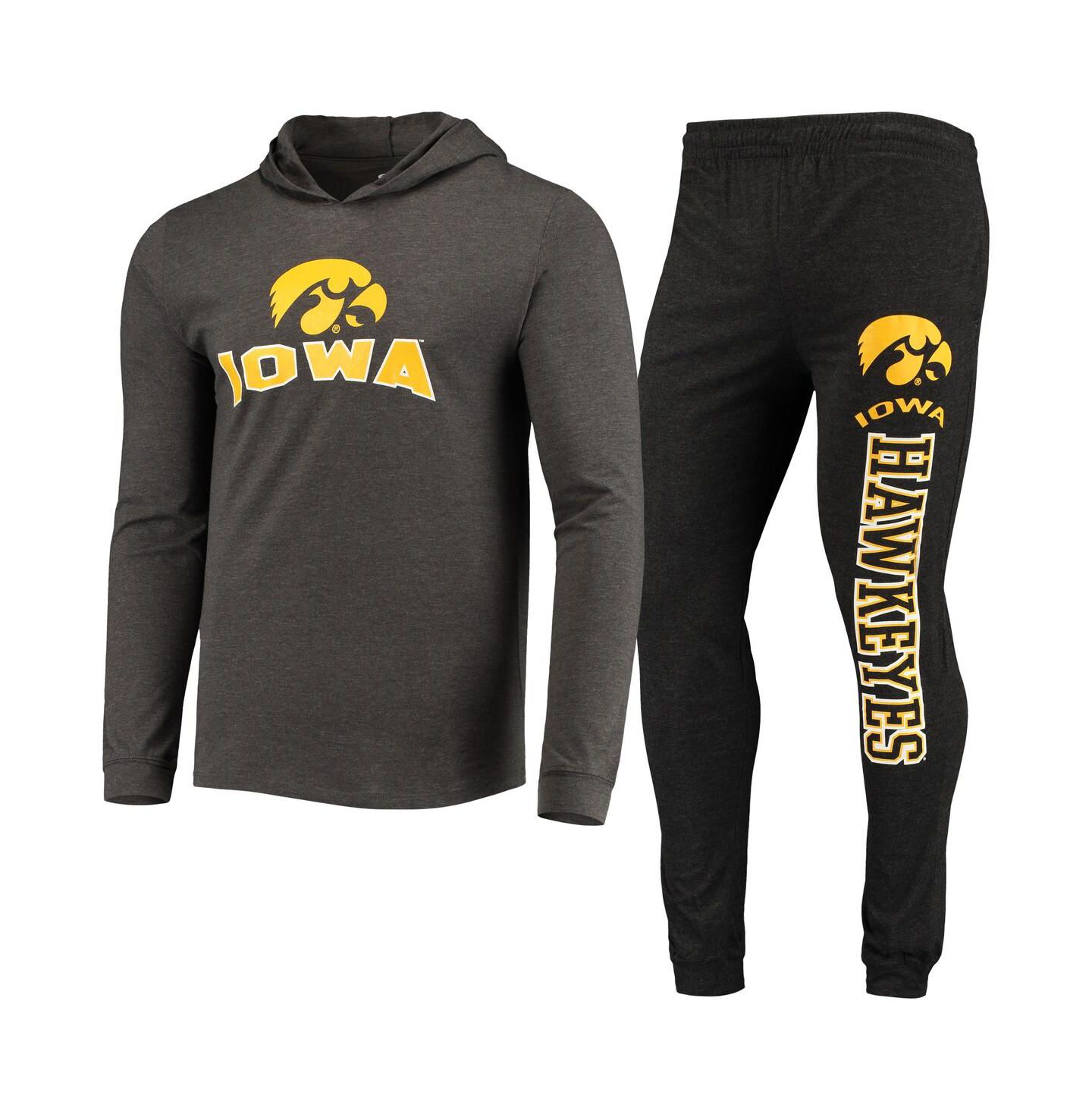 Мужской комплект для сна Concepts Sport Iowa Hawkeyes Meter: пижамы, джоггеры, Black — фото 1
