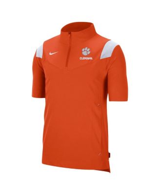 Men's Orange Clemson Tigers Coach Short Sleeve Quarter-Zip Jacket