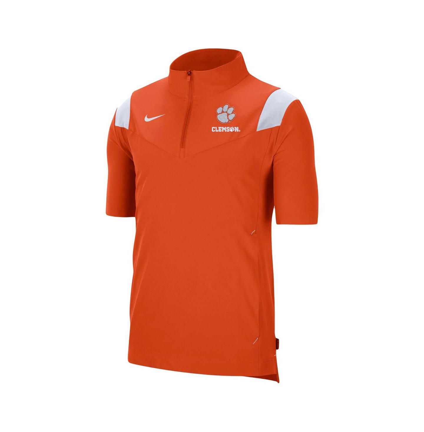 Мужская куртка Nike Orange Clemson Tigers Coach Short Sleeve Quarter-Zip — фото 3