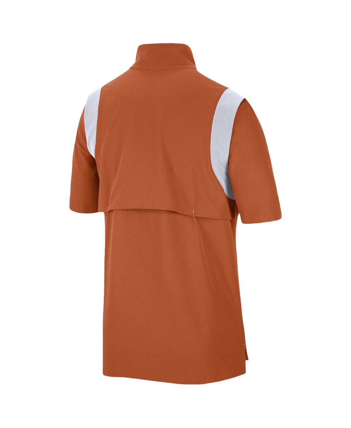 Shop Nike Men's  Texas Orange Texas Longhorns Coach Short Sleeve Quarter-zip Jacket