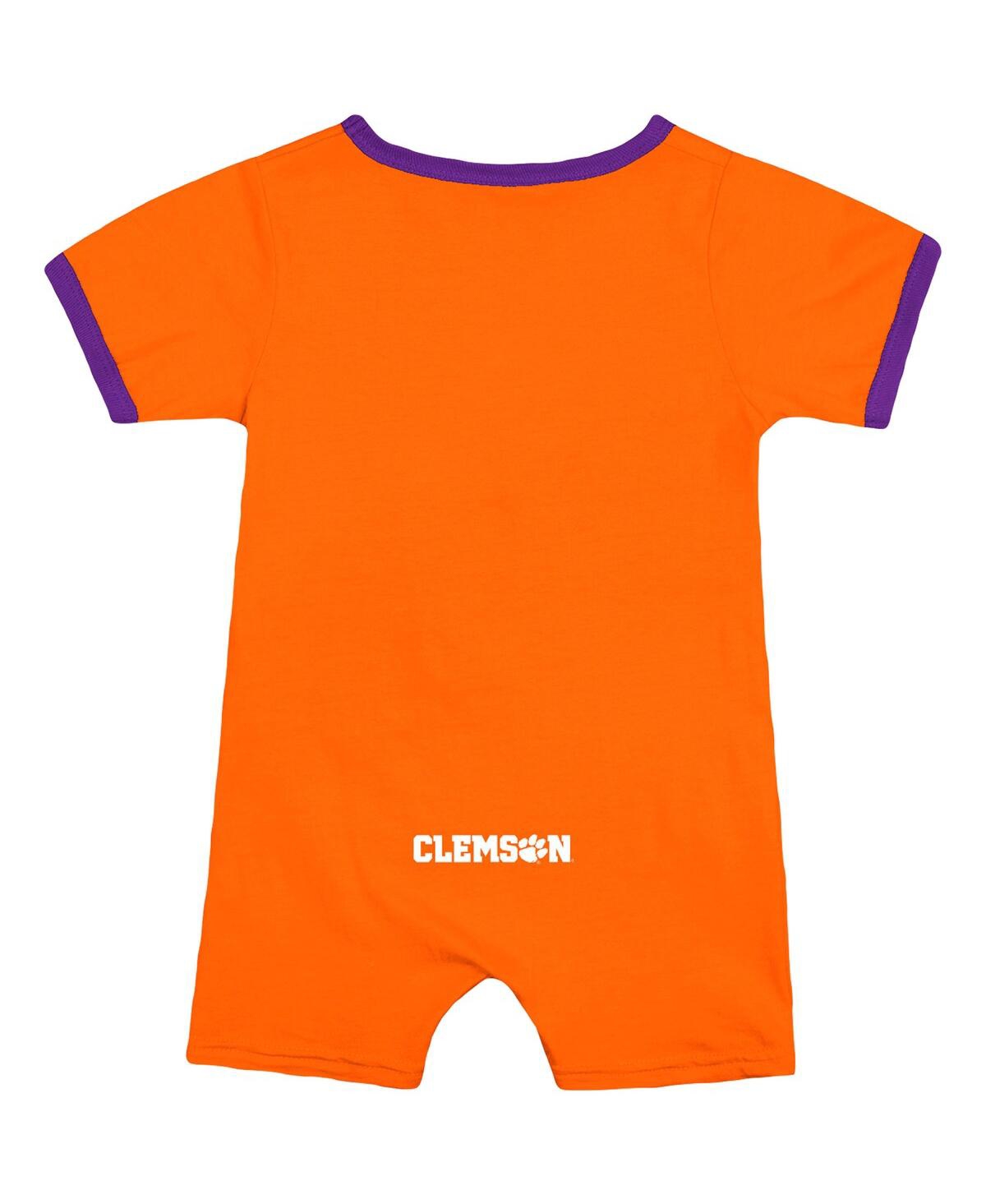 Newborn and Infant Boys and Girls ColosseumClemson Tigers Teddy Romper - Orange