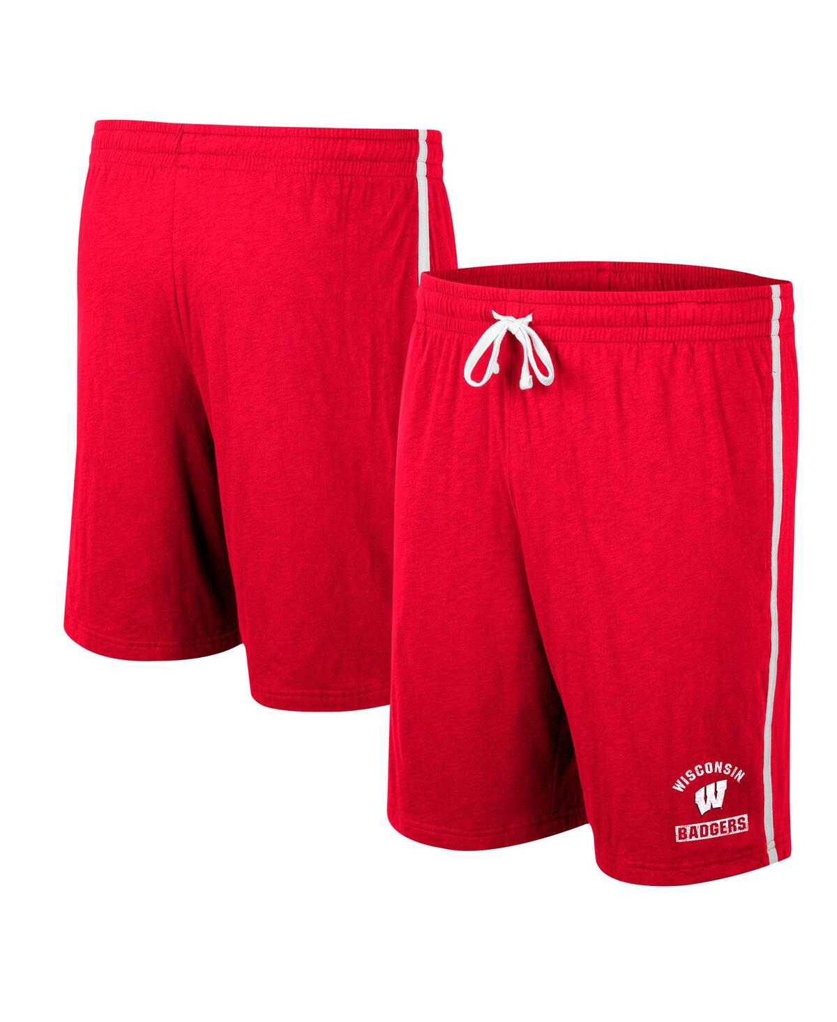 Shop Colosseum Men's  Red Wisconsin Badgers Thunder Slub Shorts