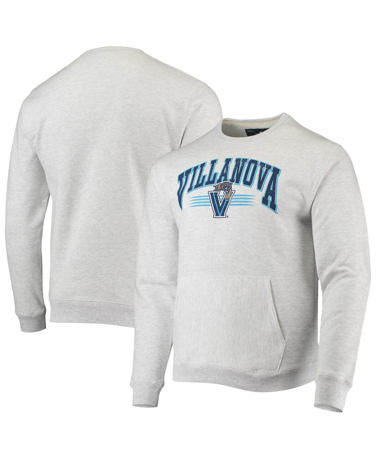 LEAGUE COLLEGIATE WEAR MEN'S LEAGUE COLLEGIATE WEAR HEATHERED GRAY VILLANOVA WILDCATS UPPERCLASSMAN POCKET PULLOVER SWEATSH 