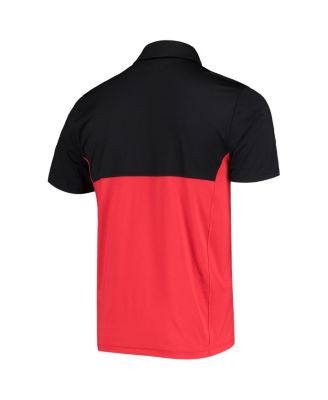Men's Black, Red Utah Utes 2022 Blocked Coaches Performance Polo Shirt