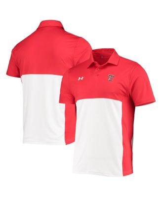 Men's Red, White Texas Tech Red Raiders 2022 Blocked Coaches Performance Polo Shirt