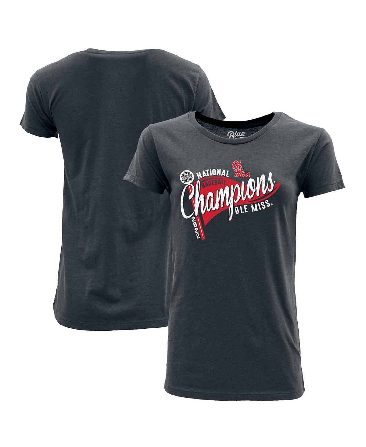 Shop Blue 84 Women's  Heathered Navy Ole Miss Rebels 2022 Ncaa Men's Baseball College World Series Champio