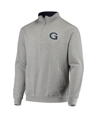 Men's Heathered Gray Georgetown Hoyas Tortugas Logo Quarter-Zip Jacket