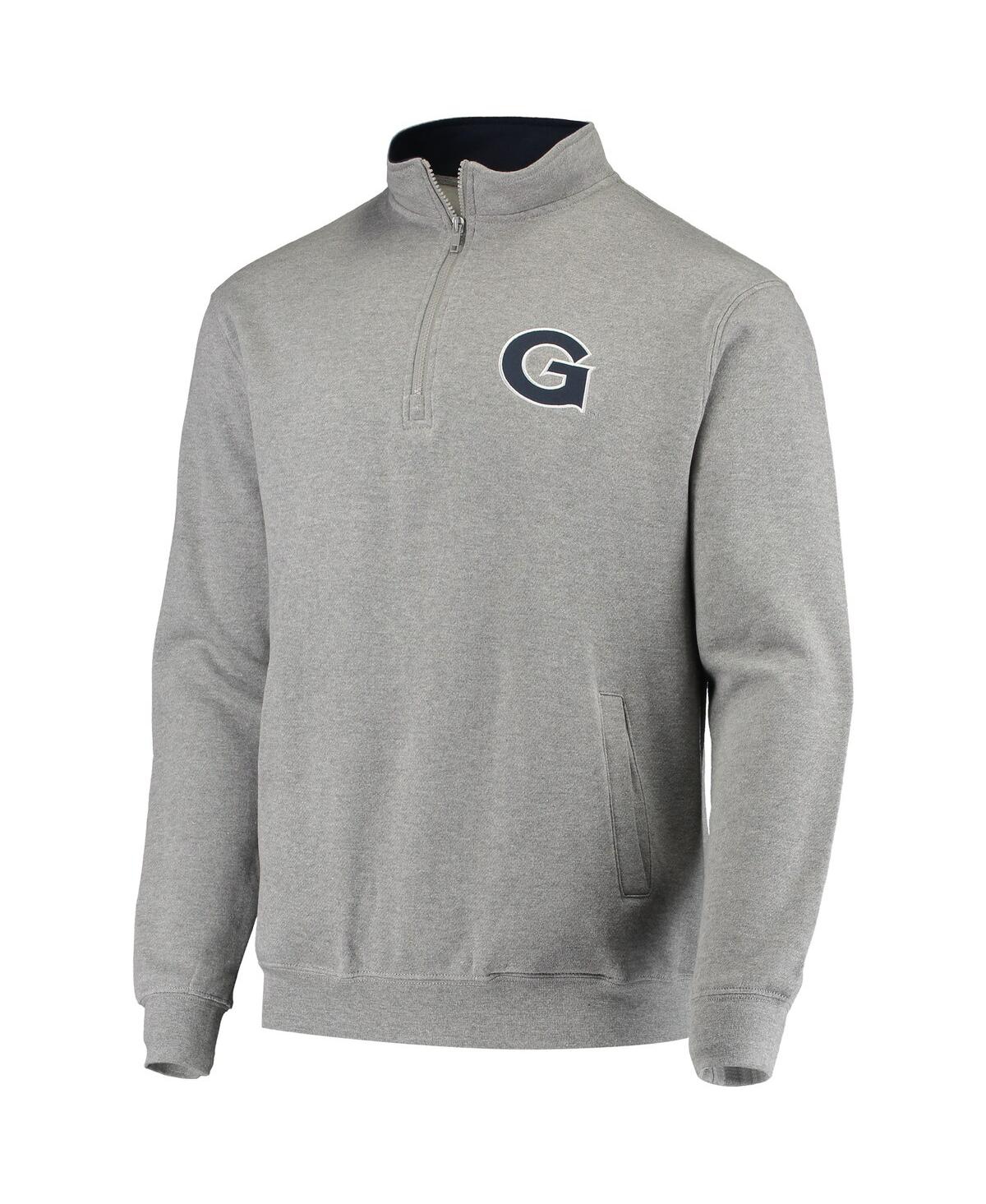 Colosseum Men's Heather Gray Georgetown Hoyas Tortugas Logo Quarter-zip Jacket In Heathered Gray