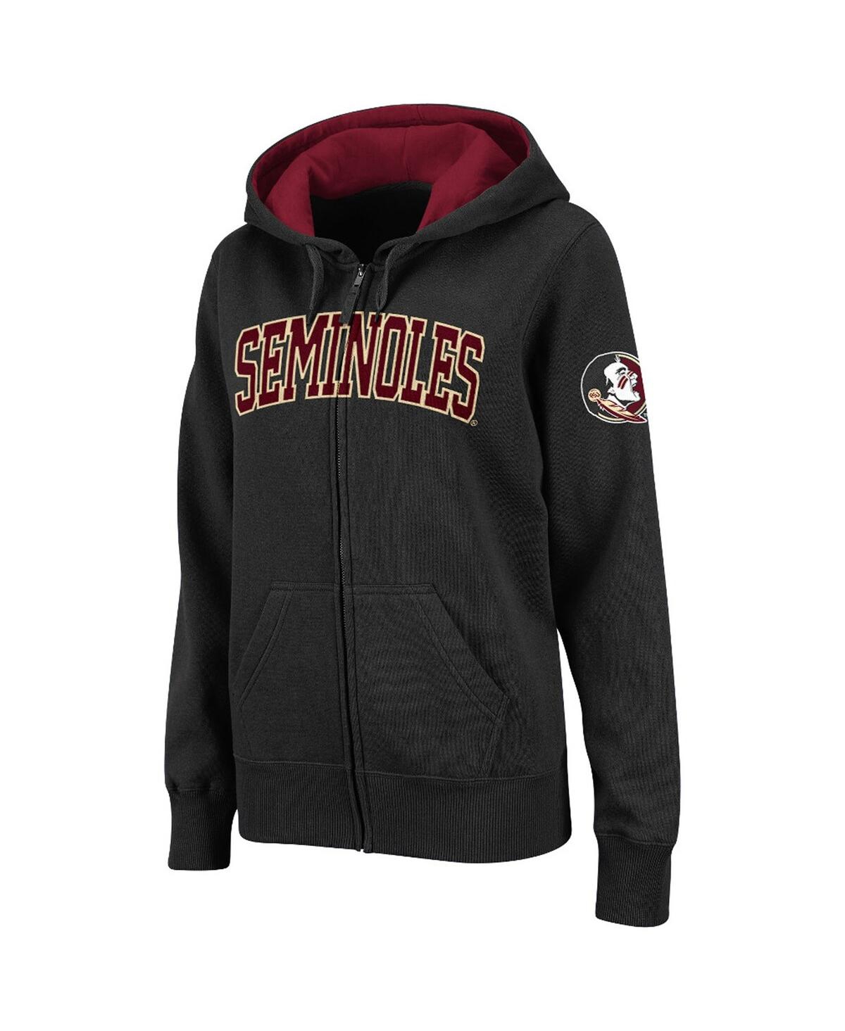 Colosseum Women's  Black Florida State Seminoles Arched Name Full-zip Hoodie In Black
