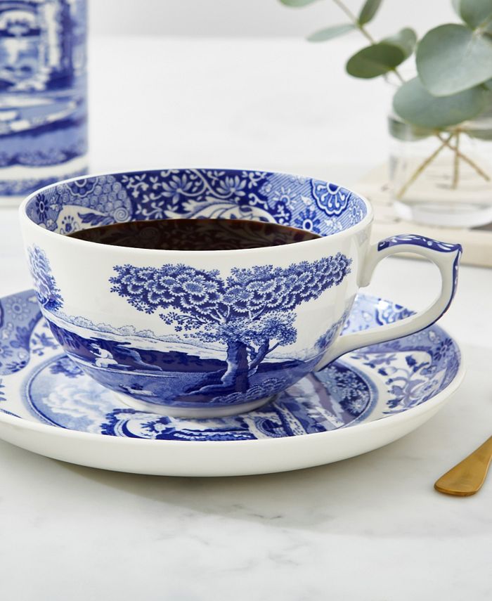 Spode Blue Italian Jumbo Cup & Saucer - Macy's