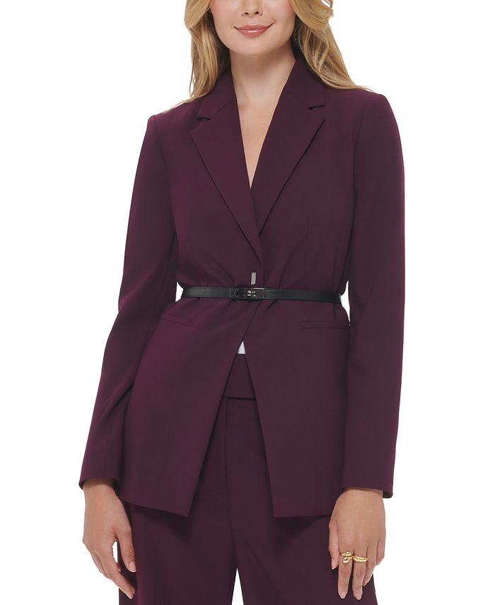 Calvin Klein Women's Belted Blazer & Reviews - Jackets & Blazers - Women -  Macy's