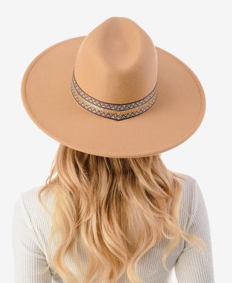 Women's Metallic Trim Wool Blend Panama Hat
