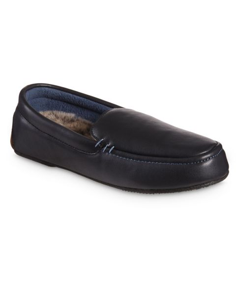 Женские тапочки Isotoner Signature Faux Leather Vivienne Moc Slippers, цвет: Чёрный