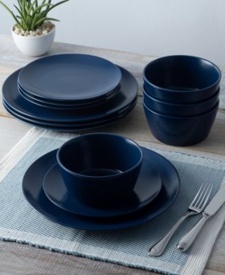 Colorscapes Swirl Coupe 12 Piece Dinnerware Set, Service For 4
