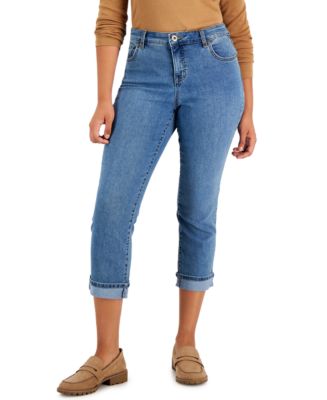 Style & Co Women's Curvy Cuffed Capri Jeans, Created for Macy's ...