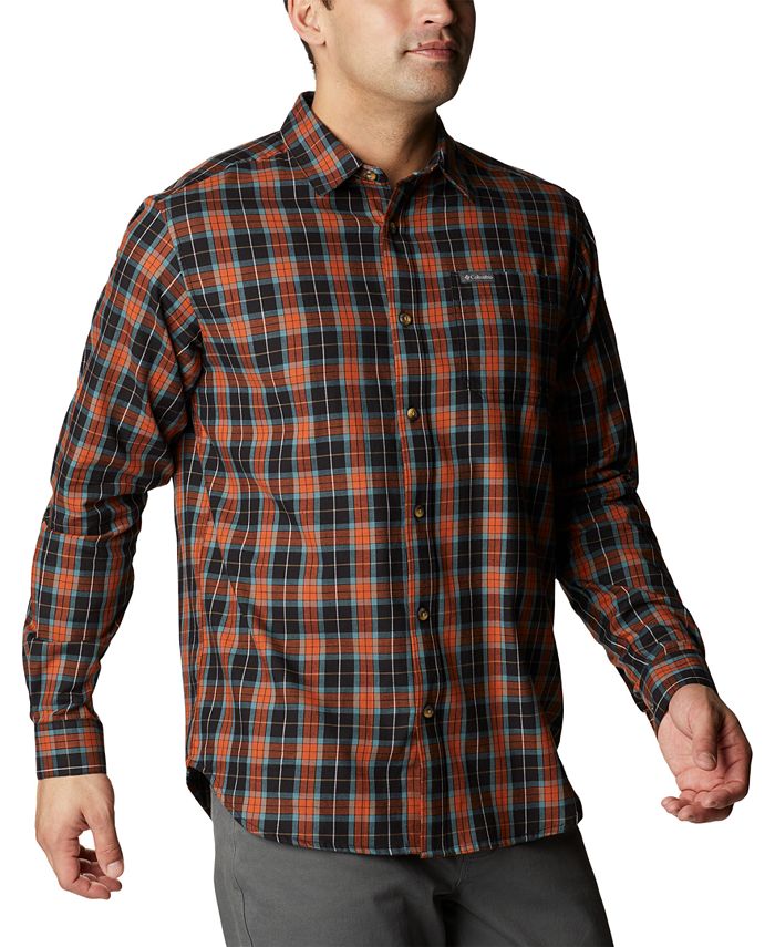 Columbia Men's Vapor Ridge Iii Long Sleeve Shirt Brown Size Small