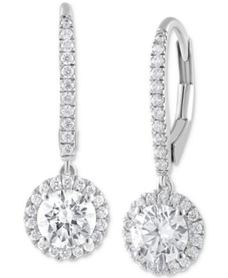 Lab created diamond drop earrings discount