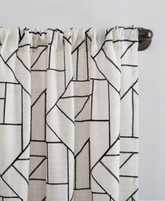 Jigsaw Embroidery Linen Blend Curtain
