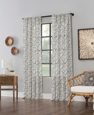 Jigsaw Embroidery Linen Blend Curtain