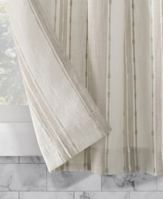 Slub Texture Stripe Cotton Cafe Curtain Pair