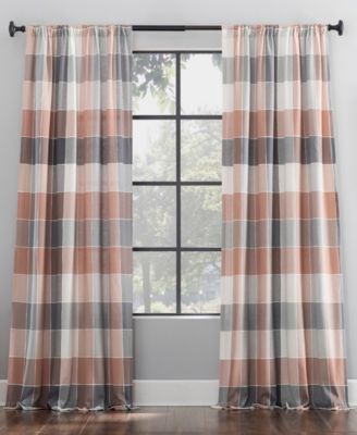 Archaeo Colorblock Plaid Curtain Collection In Mocha Brown