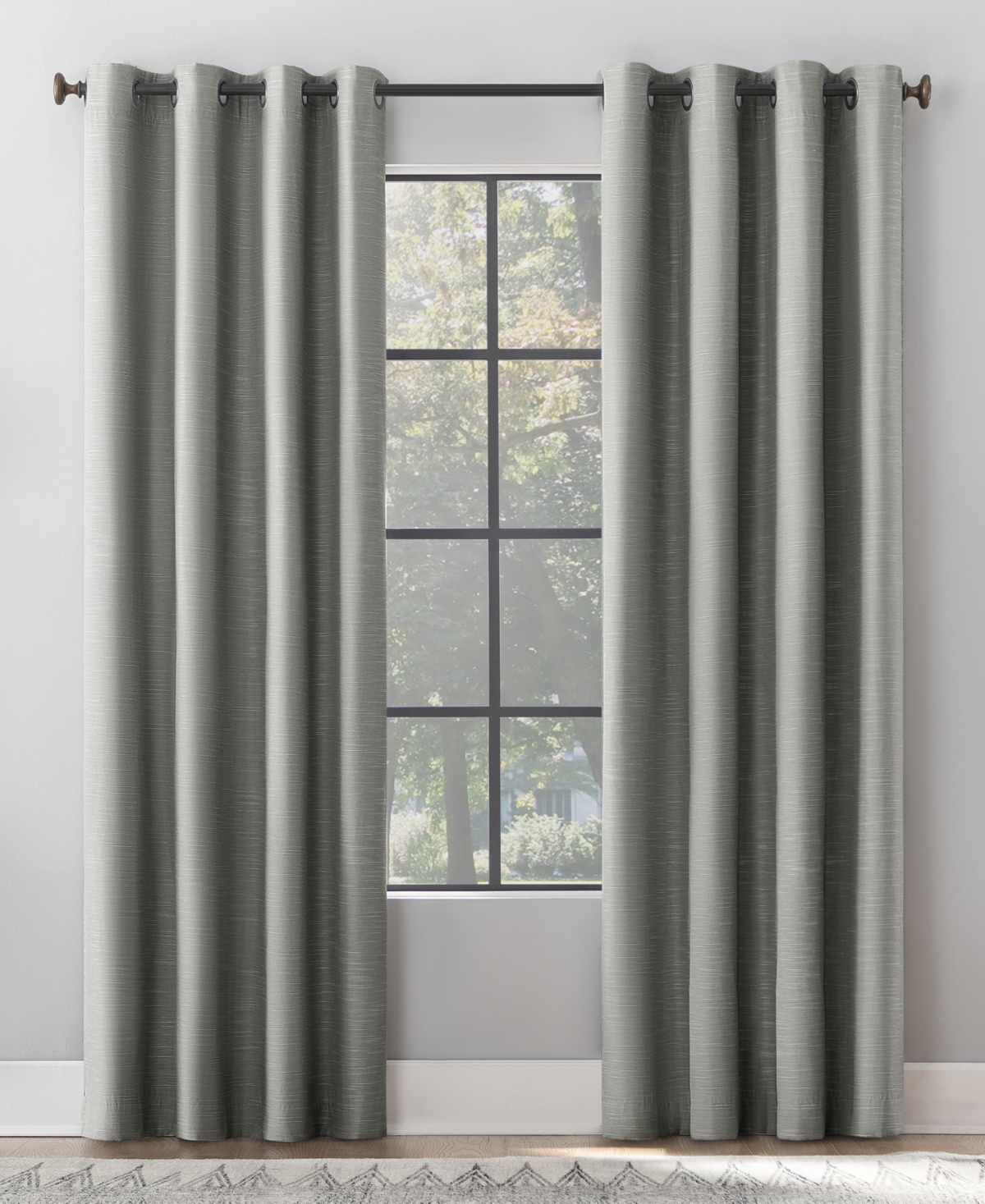 Archaeo Total Blackout Grommet Top Curtain, 50" X 63" In Gray