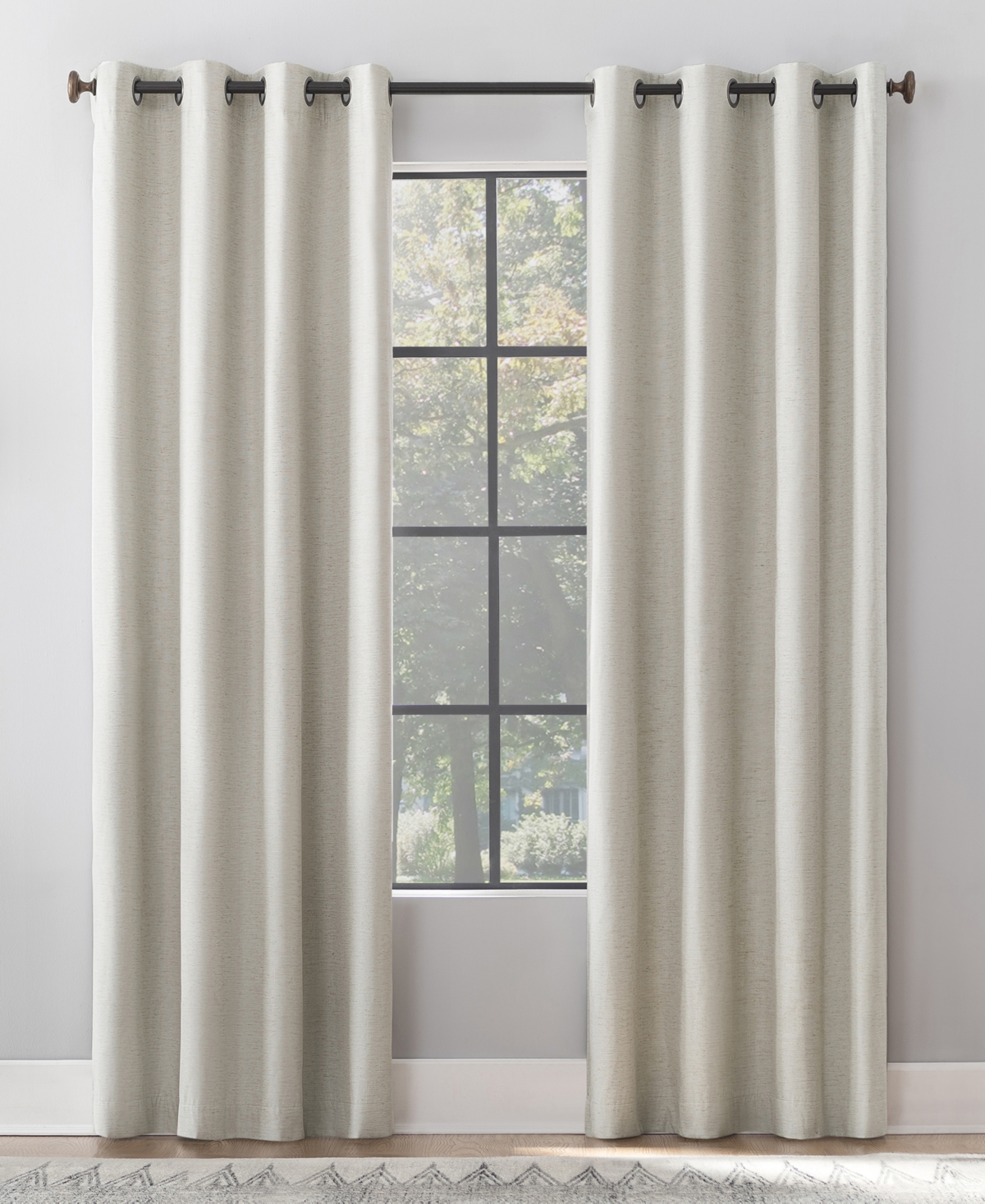 Archaeo Total Blackout Grommet Top Curtain, 50" X 63" In White