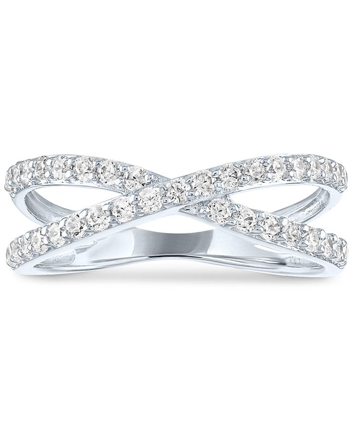 Forever Grown Diamonds Lab-Created Diamond Crossover X Ring (1/2 ct. t ...