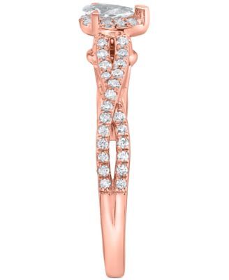 Diamond Pear Twist Engagement Ring (1/2 ct. t.w.) in 14k White, Yellow or Rose Gold