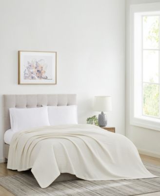 Cannon Waffle Knit Blanket Collection Bedding In Ivory