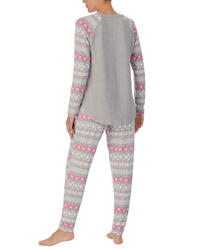 Cuddl Duds Women's Brushed SweaterKnit LongSleeve Pajama Set