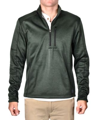 Vintage 1946 - Men's Space-Dyed Half-Zip Pullover Topstitched Sweater