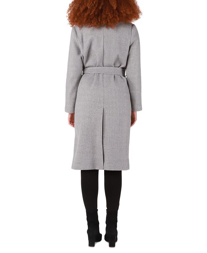 Black Tape Women's NotchedCollar SelfTie Long Coat Macy's