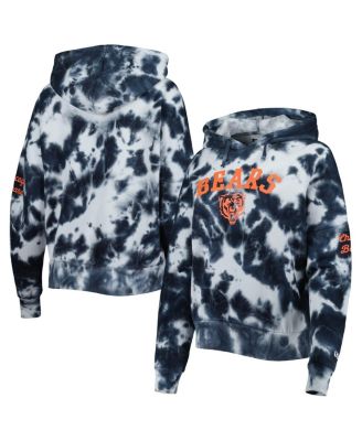 Women's Navy Chicago Bears Cloud Dye Fleece Pullover Hoodie