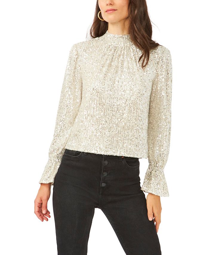 Macy's gold sequin sales top