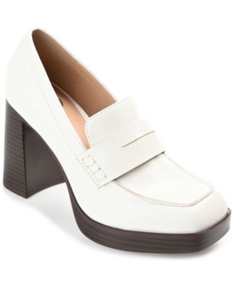 Journee Collection Women's Ezzey Block Heel Loafers - Macy's