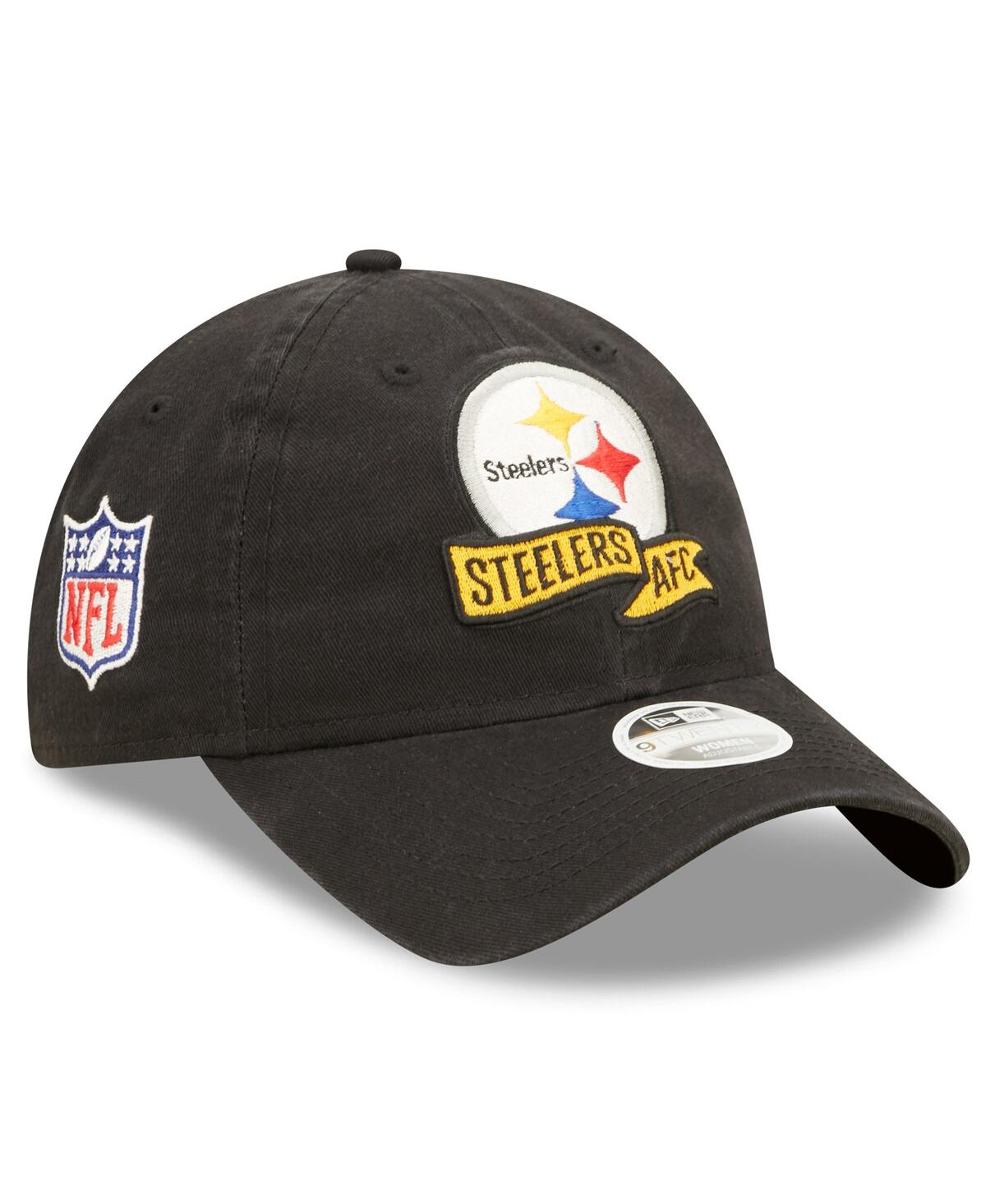 Women's New EraPittsburgh Steelers 2022 Sideline Adjustable 9TWENTY Hat - Black