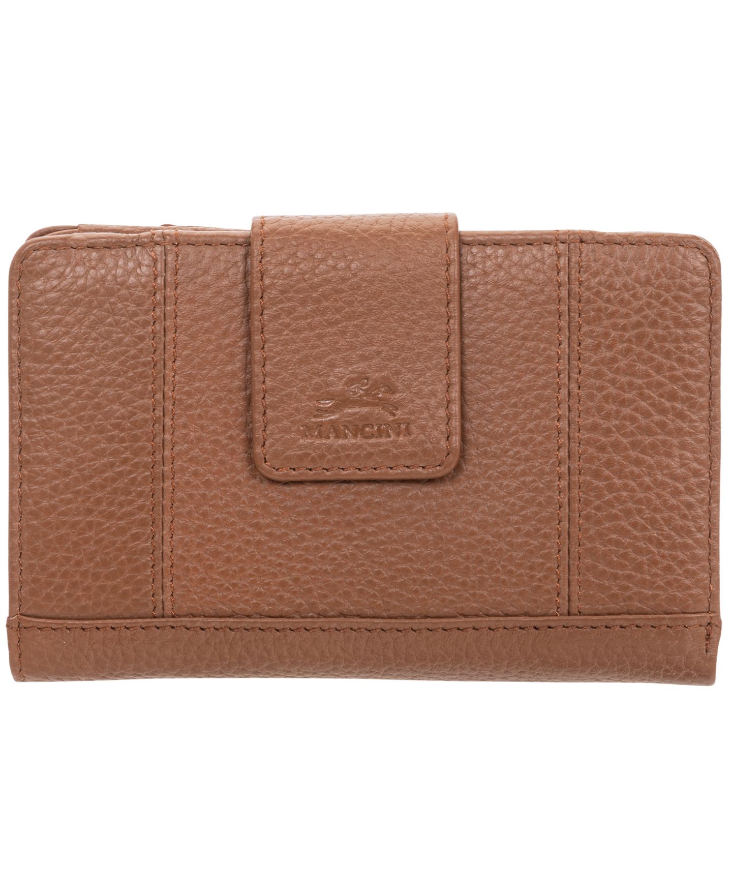 Женский кошелёк Mancini Pebbled Collection RFID Secure Clutch Wallet, цвет: Верблюжий — фото 1