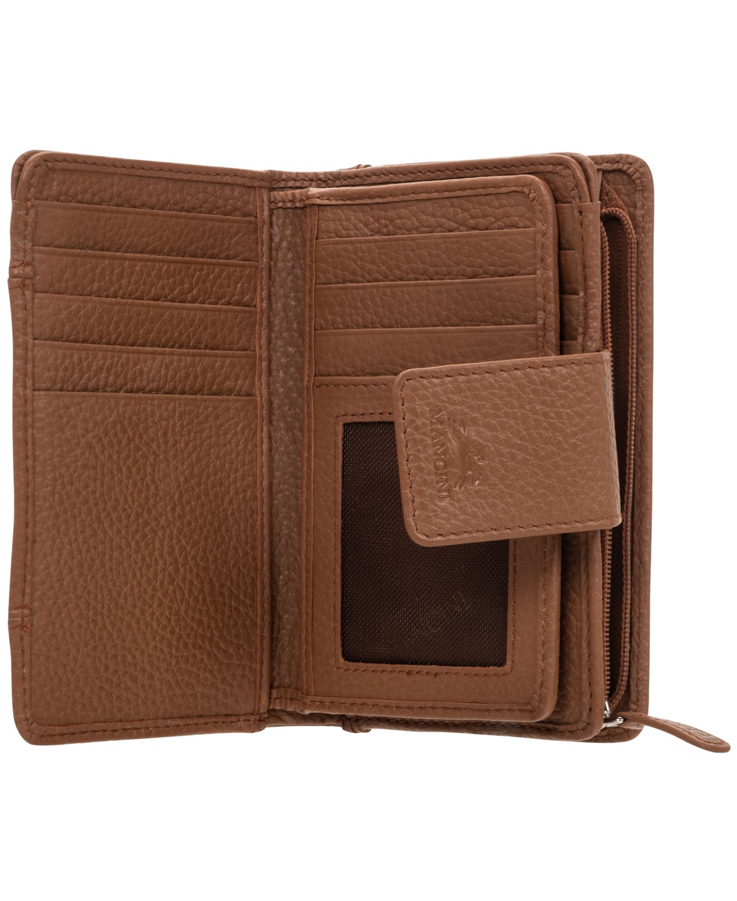 Женский кошелёк Mancini Pebbled Collection RFID Secure Clutch Wallet, цвет: Верблюжий — фото 5