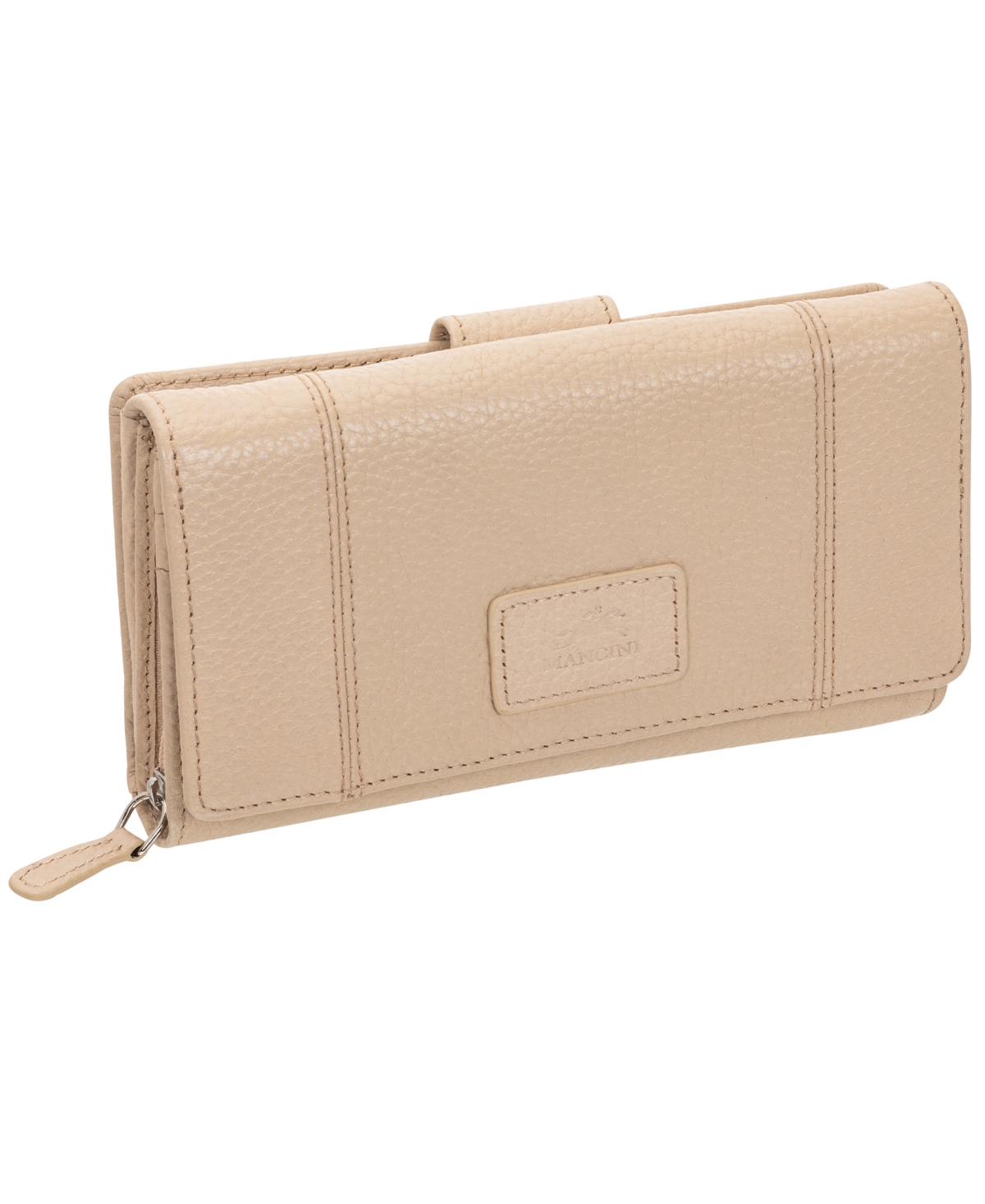 Mancini Women's Pebbled Collection Rfid Secure Mini Clutch Wallet