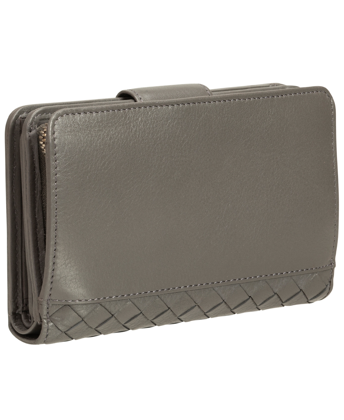 Mancini Women's Basket Weave Collection Rfid Secure Mini Clutch Wallet