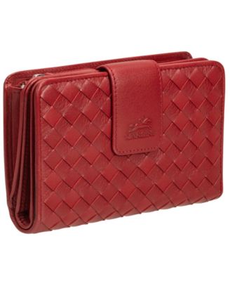 Women's Basket Weave Collection RFID Secure Mini Clutch Wallet