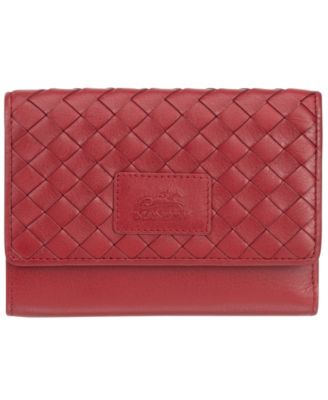 Women's Basket Weave Collection RFID Secure Mini Clutch Wallet