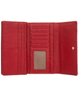 Women's Pebbled Collection RFID Secure Trifold Wing Wallet