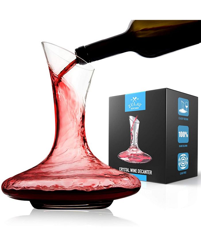 Godinger Wine Decanter Carafe, Hand Blown Wine Decanter Aerator - Wine Gifts