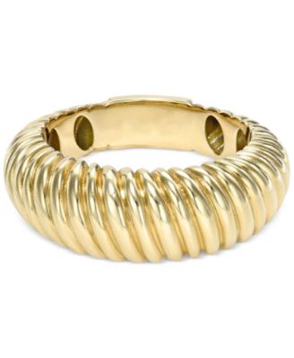 Zoe Lev - Ribbed Texture Statement Ring in 14k Gold